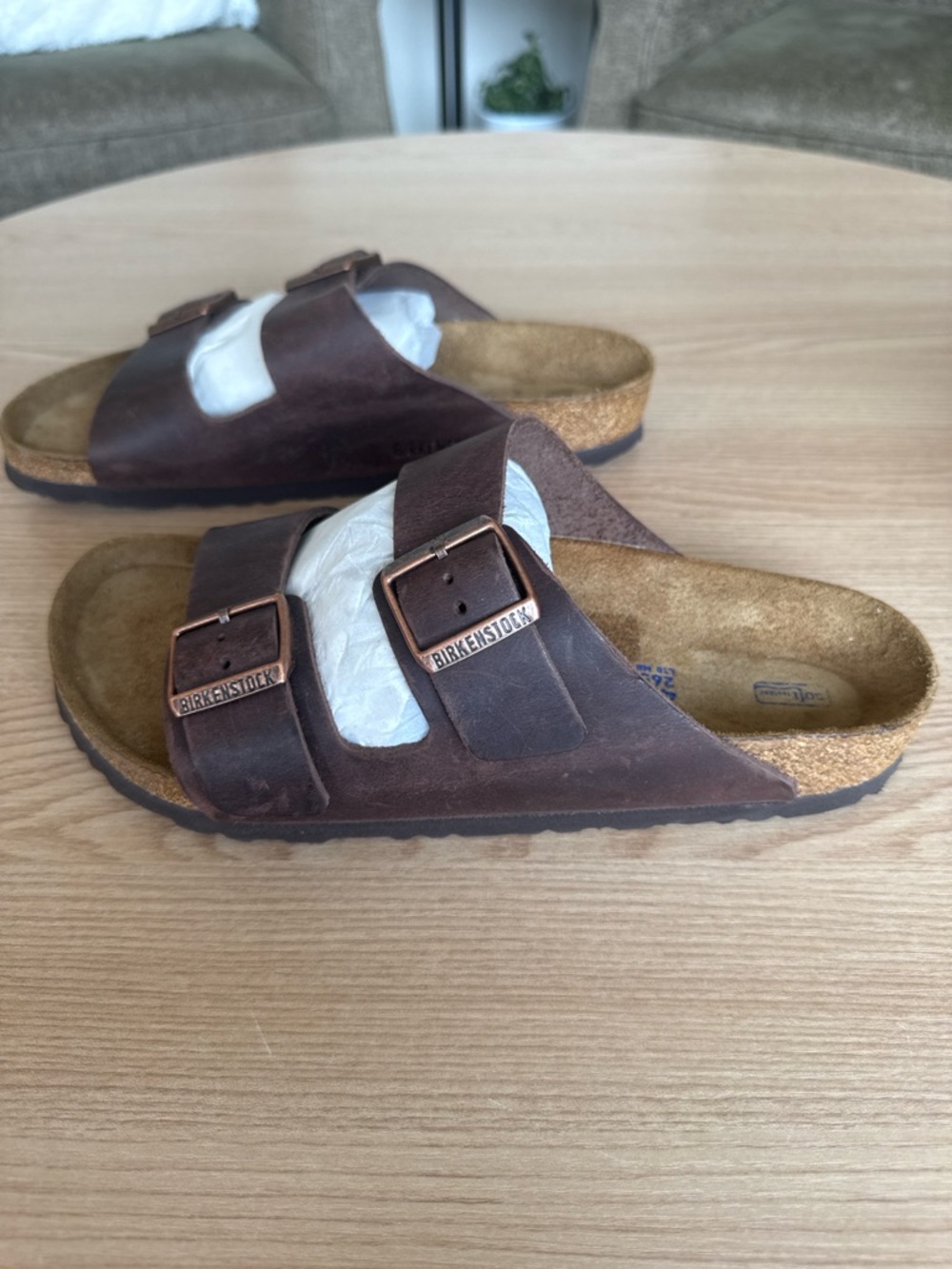 Birkenstock Arizona Double Buckle Sandals in Dark Brown